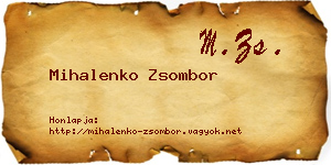 Mihalenko Zsombor névjegykártya